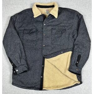 Dickies Sherpa Lined Shirt Jacket Mens 2XL Grey Diamond Weave Workwear Shacket